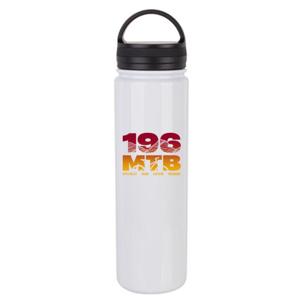 23oz Stainless Steel Flask Bottle w/Portable Lid - Sublimated Logo Thumbnail
