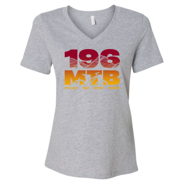 Bella & Canvas Women's Relaxed Heather CVC V-Neck Tee - Printed Logo Thumbnail